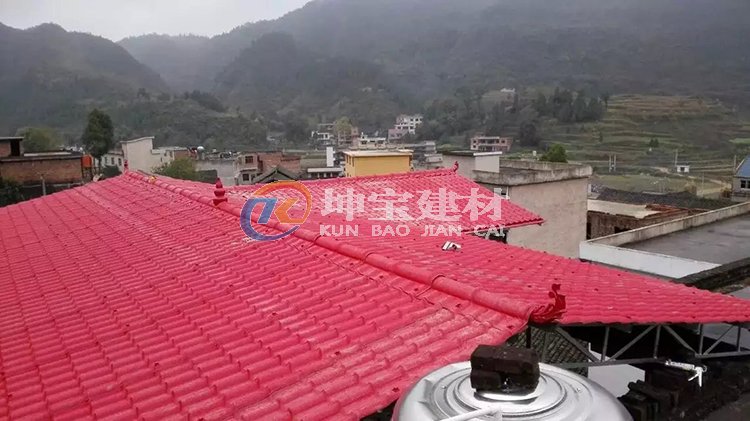 合成樹脂瓦搭建的樓頂大棚